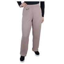Calça Feminina Bruna e Bia Wide Leg Bege Castanho - 12421 Calça Feminina Bruna e Bia Wide Leg Bege Castanho - 12421