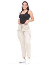 Calça feminina cargo boca larga varias cores envio rapido calça com elastano