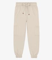 Calça Feminina Cargo Moletom Trick Nick Bege Calça Feminina Cargo Moletom Trick Nick Bege