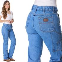 Calça Feminina Carpinteira Hno Country 7 Bolsos Azul Claro