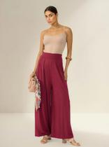 Calça Feminina Casual Pantalona Cintura Alta em Viscolycra Tribo Livre