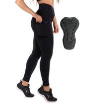 Calça Feminina Ciclismo Bike Mtb Com Bolsos Laterais Cós Alto Forro Dupla Camada D90