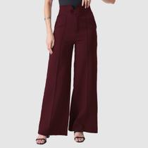 Calça Feminina Cintura Alta Botão Alfaiataria Social Luxo Calça Feminina Cintura Alta Botão Alfaiataria Social Luxo