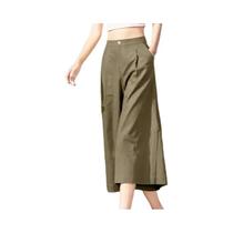 Calça Feminina Cintura Alta e Perna Larga - Estilo Coreano Casual para Verão