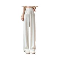 Calça Feminina Cintura Alta Seda Gelo Perna Larga Primavera Verão Chiffon Solta Calça Casual