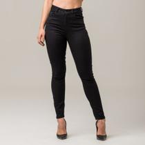 Calça Feminina Cintura Alta Skinny Sarja Preta Zune