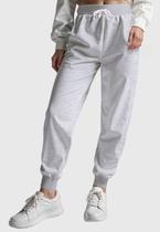 Calça Feminina Cinza Moletom Slim Conforto Flanelado Cintura com Cordão Benellys