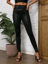 calça feminina cirre skinny com cinto