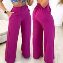 Calça Feminina Claudia Pantalona Rosa Tamanho P M G Calça Feminina Claudia Pantalona Rosa Tamanho P M G