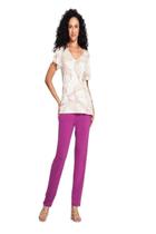 Calça Feminina Com Bolsos Em Melocotton Viscose Begonia Calça Feminina Com Bolsos Em Melocotton Viscose Begonia