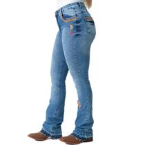 Calça Feminina Com bordados Jeans Country Costura reforçada - Texas Farm