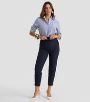 Calça Feminina Com Cinto Alfaiataria Dianna Azul Calça Feminina Com Cinto Alfaiataria Dianna Azul