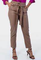 Calça feminina couro cut capuccino