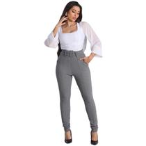 Calça Feminina Crepe Calca Com Cinto Forrado Skinny Cintura Alta Social Bolso Calça Feminina Crepe Calca Com Cinto Forrado Skinny Cintura Alta Social Bolso