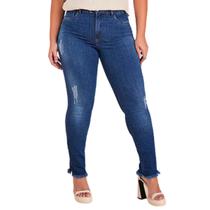 Calça feminina cris jeans 3751, cigarrete modeladora lycra