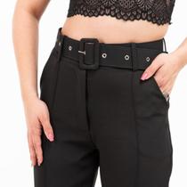Calça Feminina de Alfaiataria com Cintura Alta e Cinto Calça Feminina de Alfaiataria com Cintura Alta e Cinto