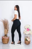 Calça Feminina De Malha Crepe Com Cinto Cintura Alta Skinny Calça Feminina De Malha Crepe Com Cinto Cintura Alta Skinny