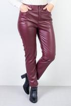 Calça feminina de material sintético sintético corte reto 80468