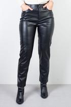 Calça feminina de material sintético sintético corte reto 80468