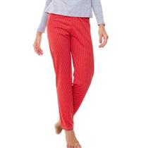 Calça Feminina E-Pijama By Sepie 5103 Poliviscose - Vermelho Poá