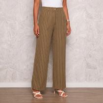 Calça Feminina Elegante Alfaiataria Risca Giz Dandar Calça Feminina Elegante Alfaiataria Risca Giz Dandar
