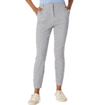 Calça Feminina em Alfaiataria Estampada Cintura Média - Azul Hering