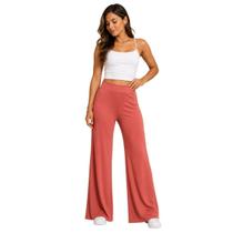 Calça feminina em malha canelada - marialícia - Calça feminina em malha canelada - marialícia -