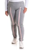 Calça Feminina em Malha Molettinho Cós com Elástico Bolsos Frente Filete Cor Contrastante Calça Feminina em Malha Molettinho Cós com Elástico Bolsos Frente Filete Cor Contrastante