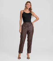 Calça Feminina em material sintético Basic Dianna Marrom