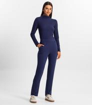 Calça Feminina Em Molecotton Básico Rovitex Azul