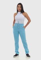 Calça Feminina em Moletom 7860 azul claro ciano Calça Feminina em Moletom 7860 azul claro ciano