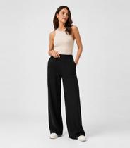 Calça Feminina Em Moletom Com Bolsos Rovitex Preto Calça Feminina Em Moletom Com Bolsos Rovitex Preto
