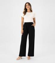 Calça Feminina Em Moletom Peluciado Infinita Cor Preto Calça Feminina Em Moletom Peluciado Infinita Cor Preto