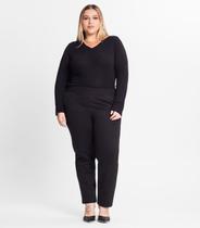 Calça Feminina Em Moletom Plus Size Rovitex Preto