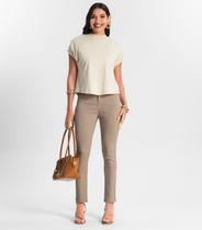 Calça Feminina Em Sarja Rovitex Marrom