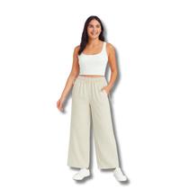 Calça Feminina em Viscolinho com Cordão Preto, Marinho, Rosé e Off White
