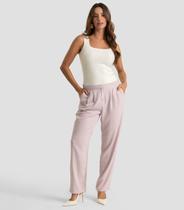 Calça Feminina Em Viscolinho Dianna Lilás Calça Feminina Em Viscolinho Dianna Lilás