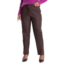 Calça Feminina Endless em PU Marrom Calça Feminina Endless em PU Marrom