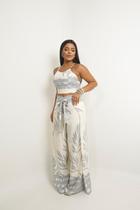 Calça Feminina Envelope Pantalona Estampada Mirian