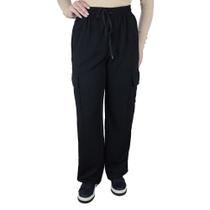 Calça Feminina Facinelli By Mooncity Cargo Preta - 240520 Calça Feminina Facinelli By Mooncity Cargo Preta - 240520