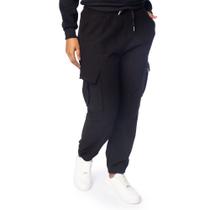 Calça Feminina Facinelli Jogger Cargo Cotelê Preto Calça Feminina Facinelli Jogger Cargo Cotelê Preto