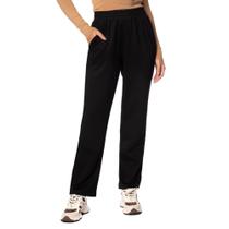 Calça Feminina Facinelli Reta Malha Ajuste Cordão Preto Calça Feminina Facinelli Reta Malha Ajuste Cordão Preto