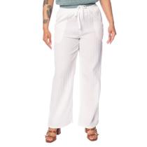 Calça Feminina Facinelli Reta Texturizada Branca