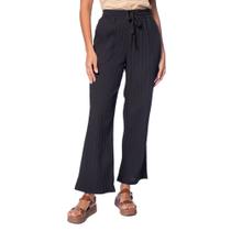 Calça Feminina Facinelli Wide Leg Textura Listras Preto