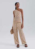 Calça Feminina Fio Tinto Cintura Alta