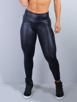 Calça Feminina Fitness Legging Fusô Montaria Preta em Cirrê para Academia