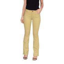 Calça Feminina Flare Boca De Sino Sarja Com Elastano
