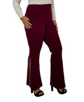 Calça Feminina Flare Cintura Alta Fenda