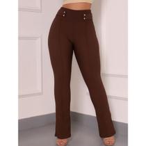 Calça feminina Flare inverno conforto Elegancia Com Bolso e 4 Botes Calça feminina Flare inverno conforto Elegancia Com Bolso e 4 Botes