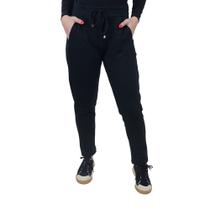 Calça Feminina Giraffe Moletom Preta - 32511